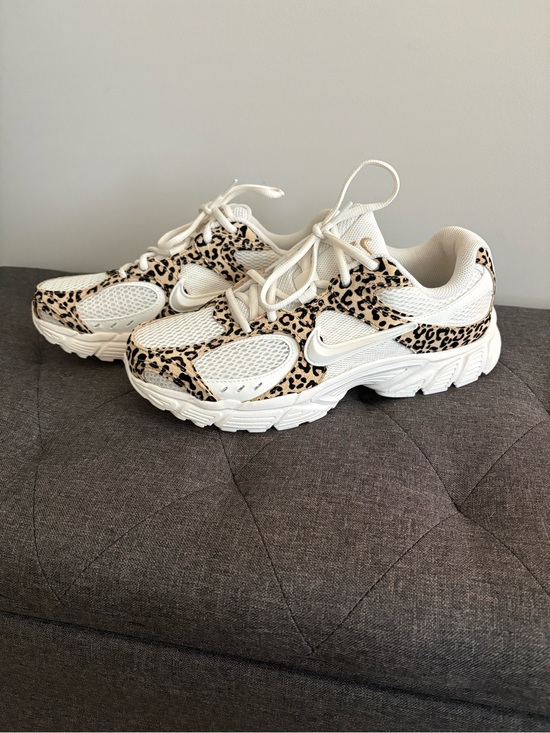 Nike Shoes - Nike White and Beige Leopard Mesh Trainers